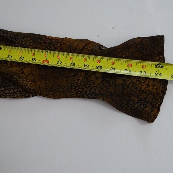 Kobi Halperin Animal Leopard Print Silk Blouse Women Size S Long Bell Sleeves - Picture 12 of 13